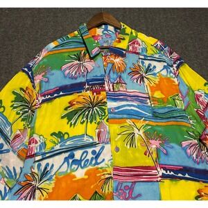 Jams world Hawaiian shirt mens ocean villa palms sea village print colorful XL